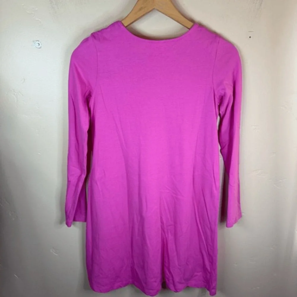 NWT Hanna Andersson Girls Pink Pullover Dress with Decal and Pockets Size US 12‎